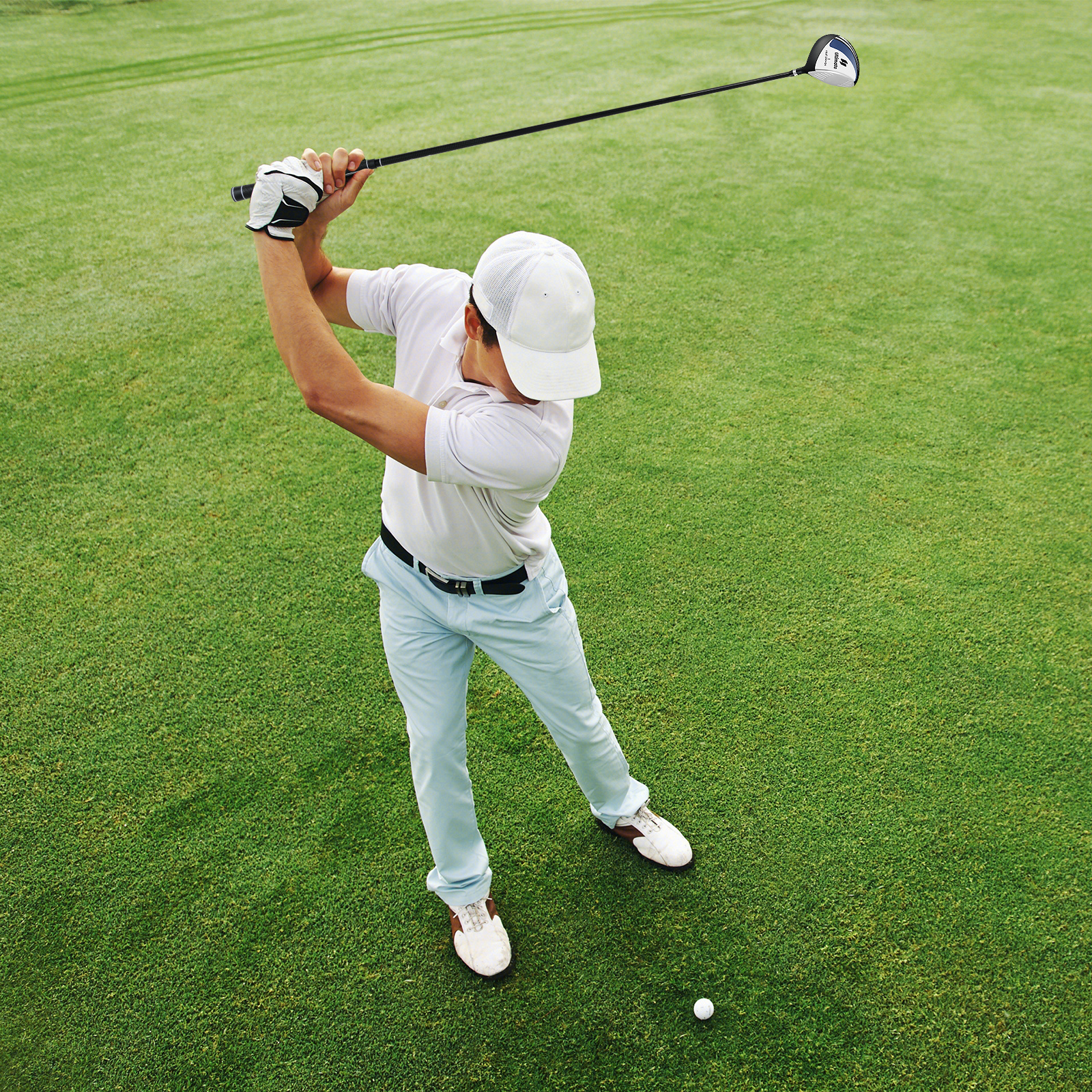 Costway Mazza da golf singola per uomo 460cc attrezzatura sportiva, Putter da golf asta in carbonio e impugnatura antiscivolo in TPR