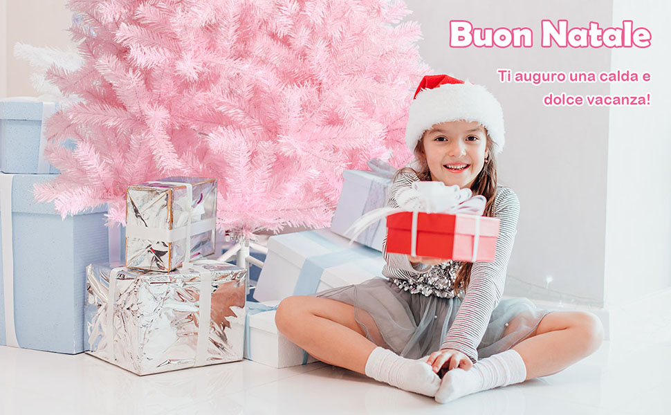 COSTWAY Albero di Natale Slim 150/180 cm, Albero con 190/250 Luci LED Colorate, Base in Metallo Pieghevole, Per Casa e Ufficio (180 cm