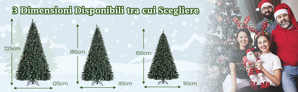 Albero Di Natale Artificiale Con Neve Verde 120 Cm Pvc E Pe