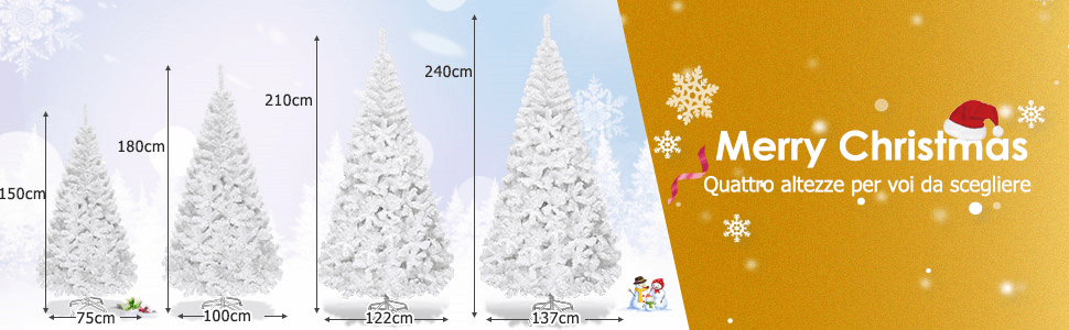 BAKAJI - Albero Di Natale 240cm New Tiffany Super Folto 1516 Rami Pino Verde Base A Croce