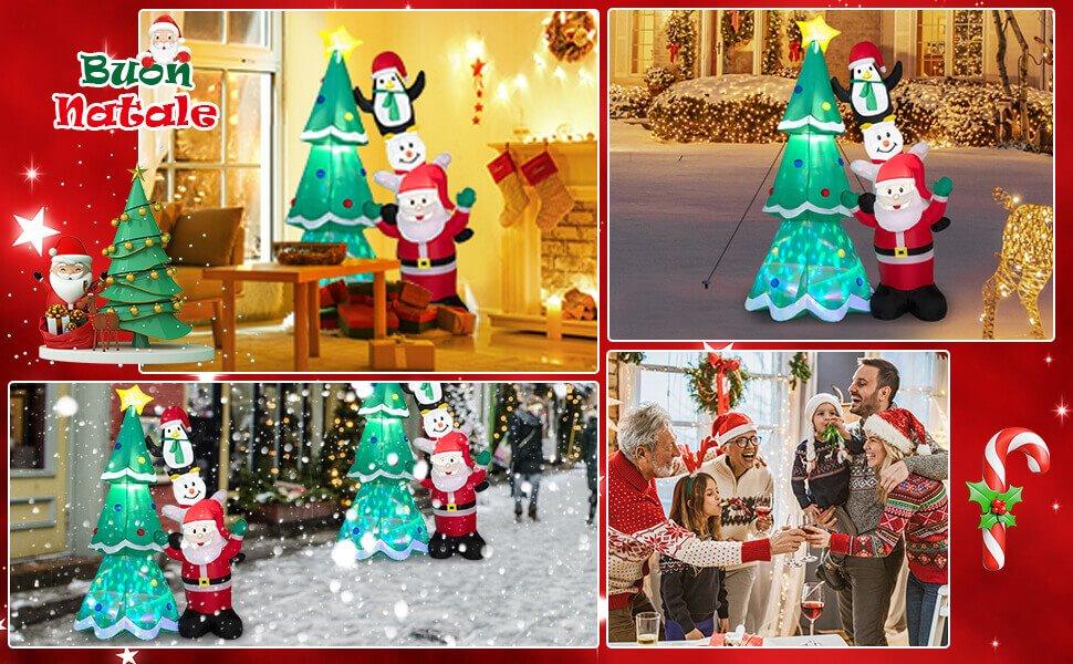 Ulikey Scala LED con Babbo Natale, Babbo Natale Scala da Arrampicata Decorazioni Natalizie con 8 Luce Effetti, Luci Natalizie per Esterno ed Interno Decorazion (Bianco Caldo, 1M