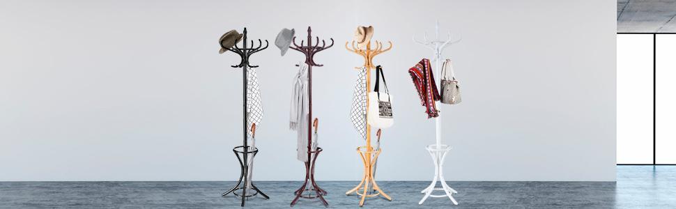 Appendiabiti con base in marmo, in metallo, per zaini, ombrelli, borse, elegante e stabile, autoportante (rosso