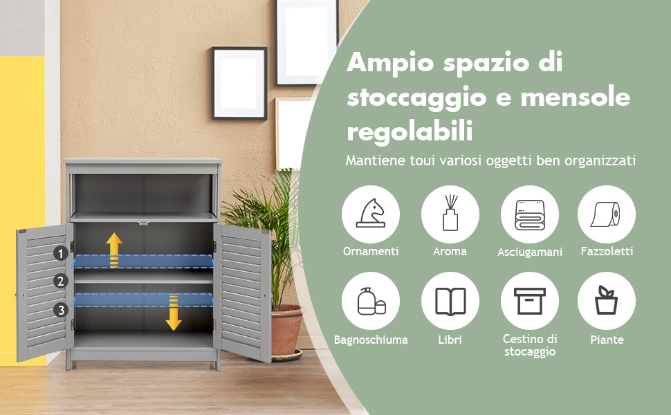 LIFEZEAL Mobile Bagno, in Legno, Mobiletto Bagno Salvaspazio, con Anta e Scomparto Aperto, Ripiano Regolabile, Armadietto Indipendente, 30x30x80 cm, Mobiletto Salvaspazio per Soggiorno (bianco