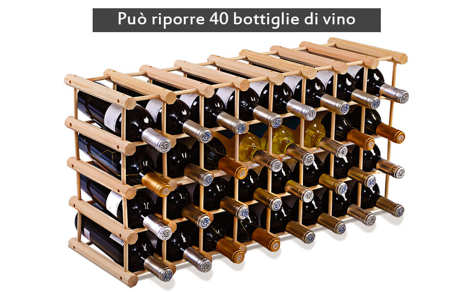 Costway Portabottiglie vino da parete in metallo antiruggine, Cantinetta  vino a muro per 9 bottiglie 22x13,5x109cm