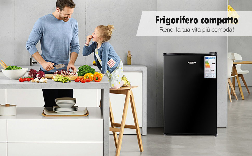 Réfrigérateur 1 porte Giantex Mini Frigo 123L Frigo Combiné