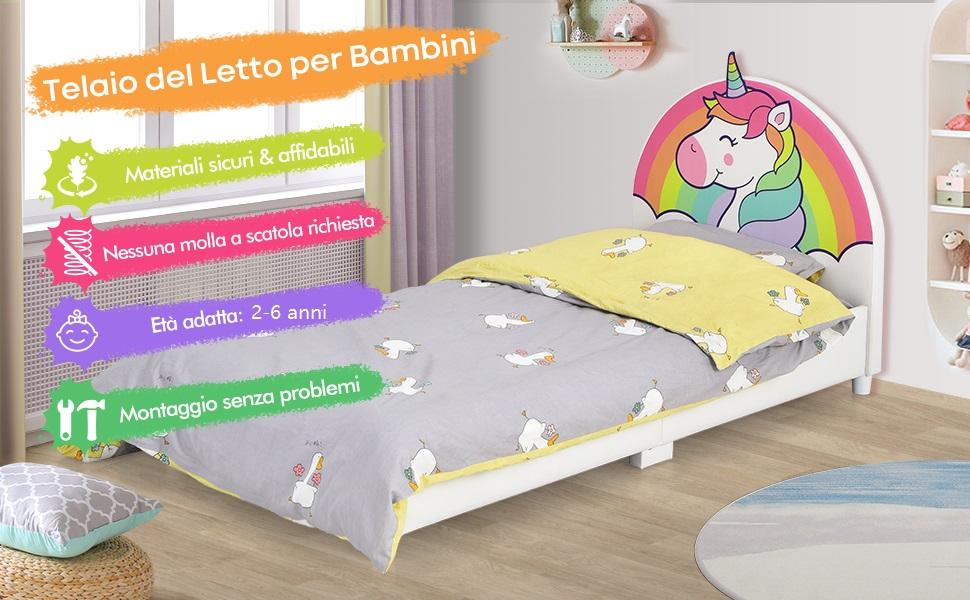 KOMHTOM Letto a soppalco per bambini Letto singolo con lavagna nera e 2 cassetti di stoccaggio, struttura letto una piazza e mezza con rete a doghe (senza materasso