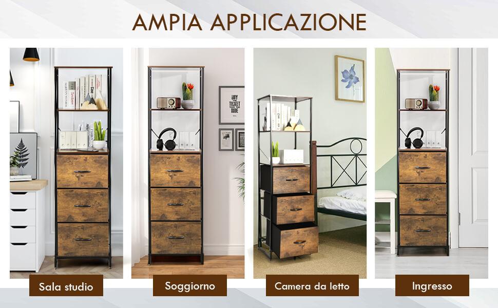 Scaffale A 5 Livelli, Libreria In Acciaio Al Carbonio Con 9 Cubi Kit Anti Ribaltamento E Piedini Regolabili Ideale Per Ufficio Soggiorno E 90052013