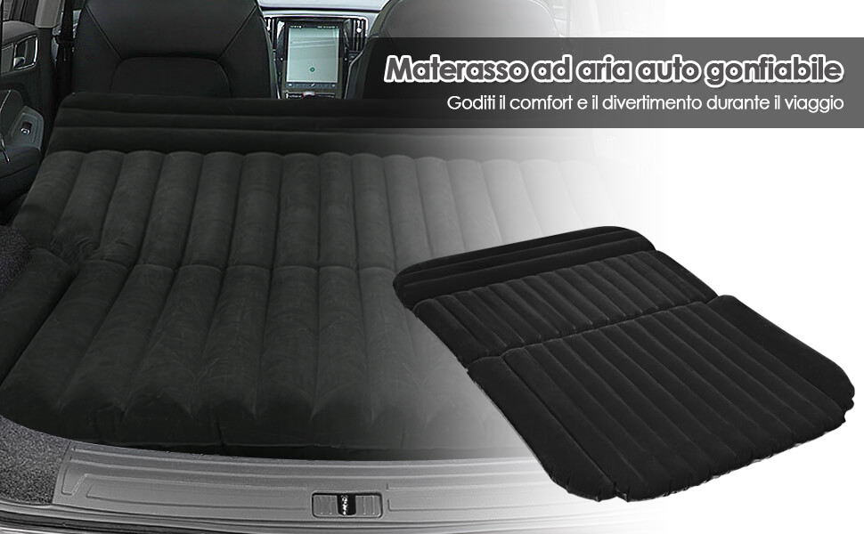 Materasso ad aria per auto per sedile posteriore, Lettino con superficie  floccata e compressore elettrico gonfiaggio rapido - Costway