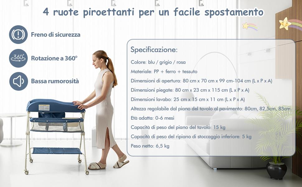Organizer Fasciatoio 2 Pezzi Impermeabile | Tasca Doppia Neonato Coniglio