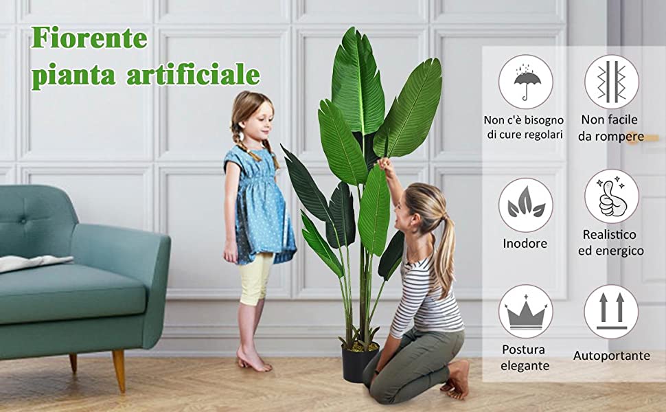 Recensioni per Outsunny Palma in Plastica Decorativa, Pianta