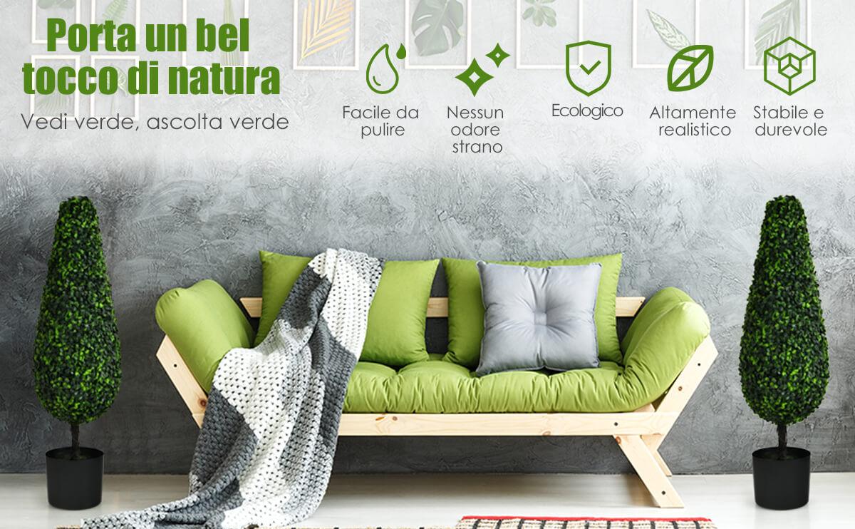 2 Alberi Di Cedro Artificiali Per Esterni Alti 1,2 M - Piante Finte In Vaso Con Protezione UV - Decorazione Per Giardino, Portico E Ufficio