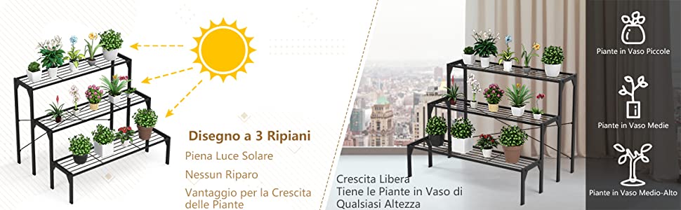 Tribesigns Supporto per piante da interno alto a 7 livelli, grande