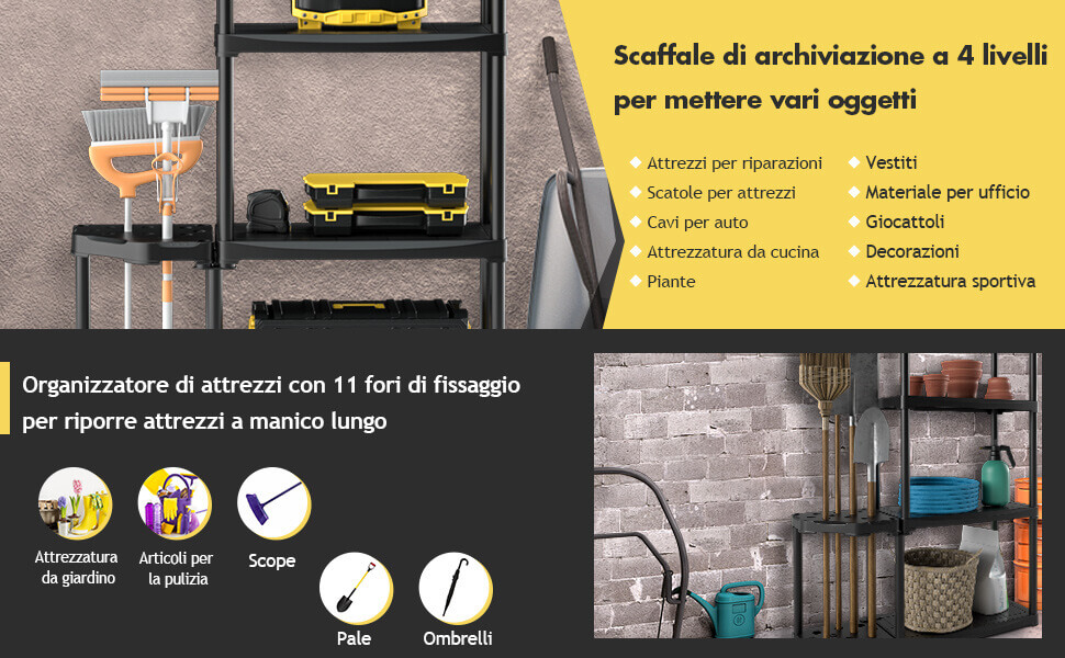 Merriway BH00900 Gancio Multiuso Per Garage E Rimesse Rivestimento In Plastica Rosso Set Di 4 Pezzi 84294119