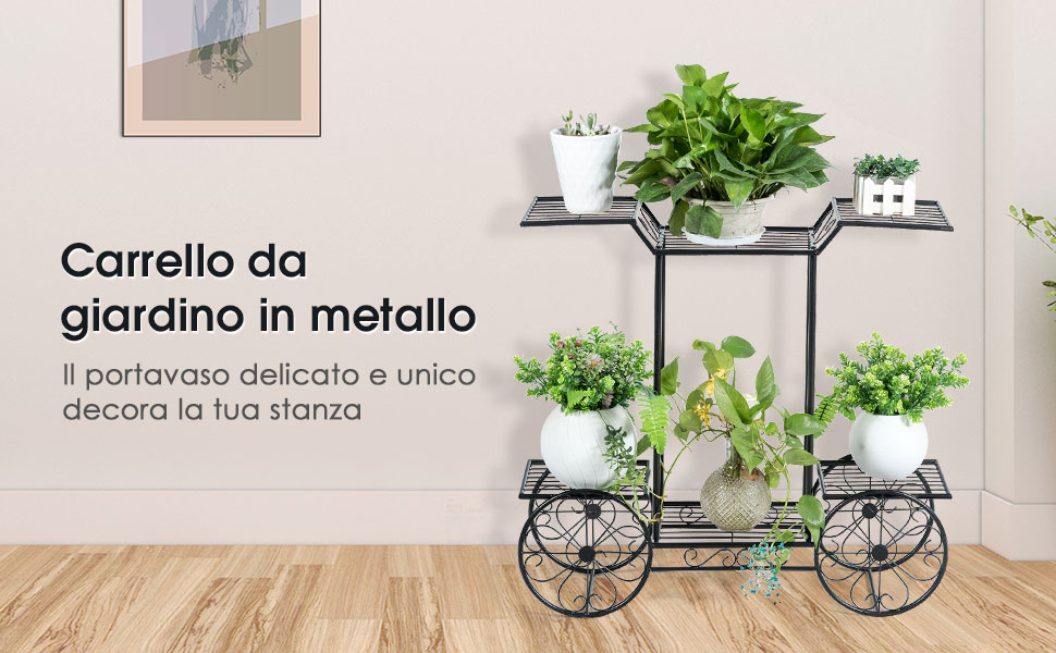 Supporto per piante con ruote 6 pz plastica color bronzo 30 cm | Leroy