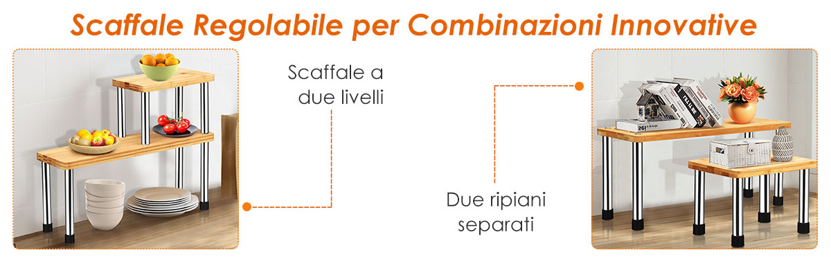 COSTWAY Scaffale Sopra WC, Mobile a 3 Ripiani con 4 Ganci e Barra Inferiore  Regolabile, Scaffale