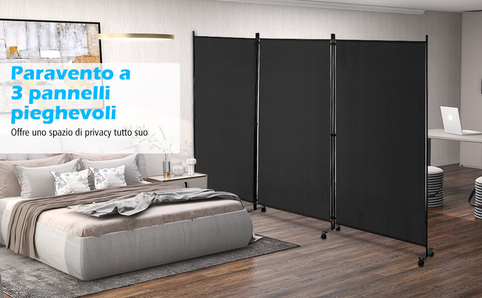 Divisorio per Ambienti a 4 Pannelli, Divisorio per Privacy Pieghevole in Legno per Interni, Divisori Giapponesi, Divisorio Decorativo Portatile, Separazione di Ambienti, Casa, Camera da Letto | IT