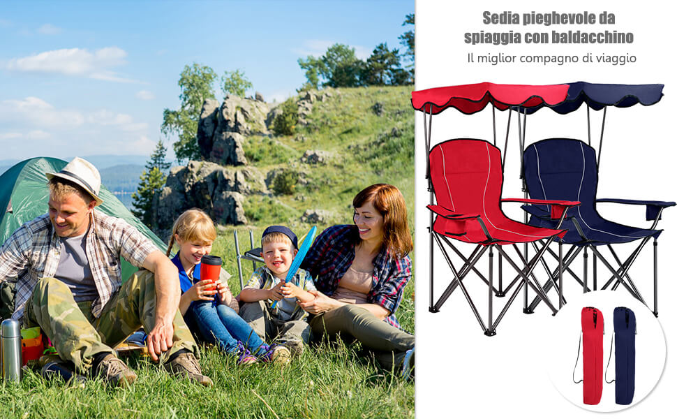 Sedia Da Campeggio Pieghevole Con Braccioli In Legno - Leggera E Portatile Con Tasca E Portabicchieri, Per Spiaggia E Picnic - 5