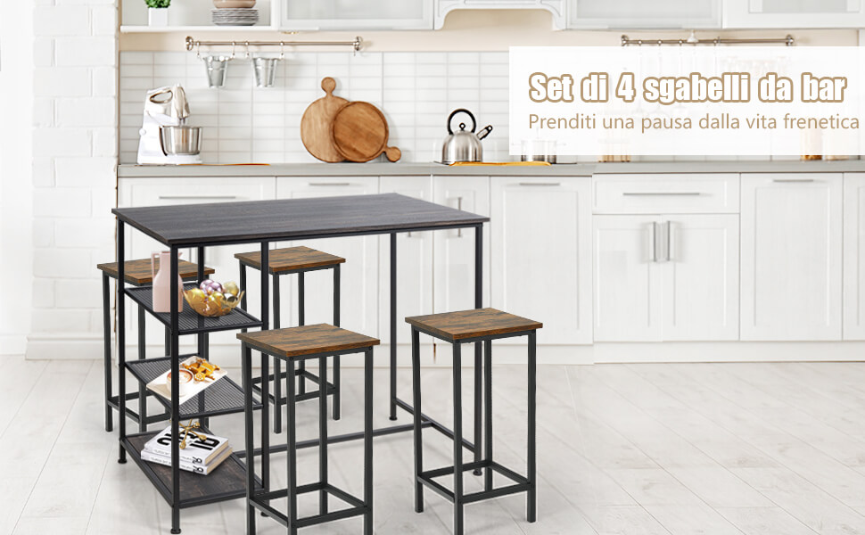 IDMarket - Set di 4 sgabelli da bar AUBIN con schienale, sedia da cucina in velluto grigio antracite