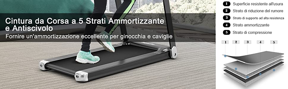 Tapis roulant per ufficio compacto CITYSPORTS - inclinato portatile, 2 in 1 (camminata, corsa, jogging), carico max 120KG | Leroy Merlin