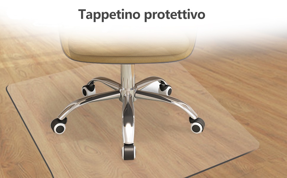 Tappeto salvapavimento ecologico PVC 120x150cm Tappetino protezione  pavimenti per sedie da ufficio Semitrasparente - Costway