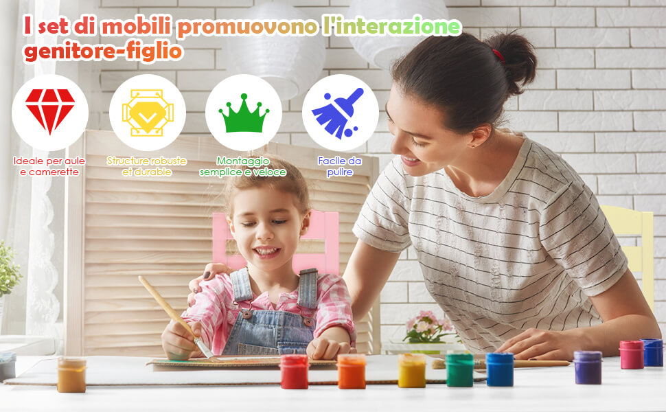 Tavolo per bambini, bambù tavolo da Picnic in legno naturale per bambini in legn