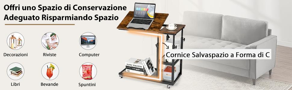 Tavolino Pieghevole Gocamptoo Multiuso - Altezza E Angolo Regolabile - Per Divano, Letto, Laptop (fino A 20kg) - 5