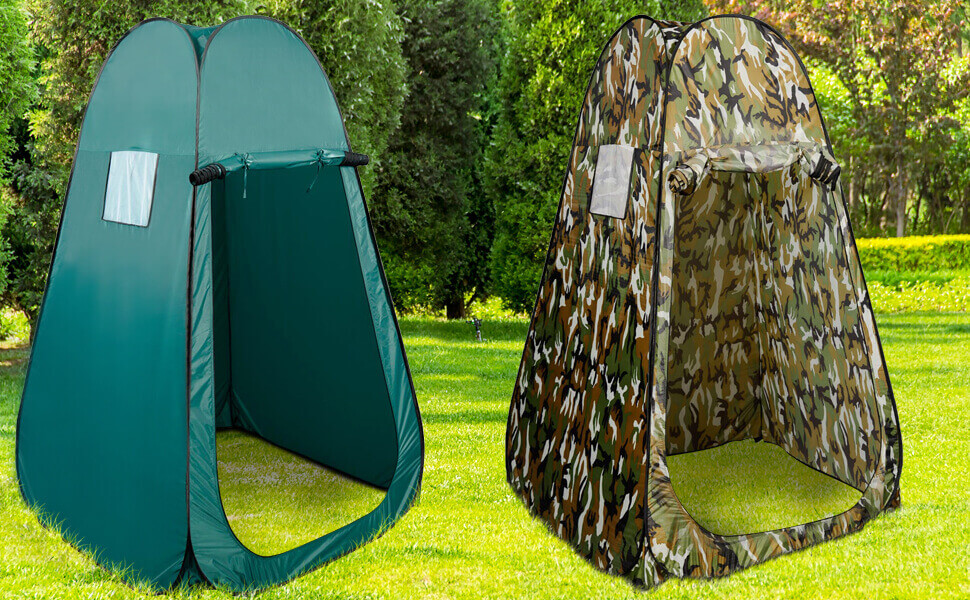 Tenda spogliatoio da esterno ad apertura istantanea Pop-up portatile per  campeggio, spiaggia, doccia 120x120x190cm Verde mimetico - Costway