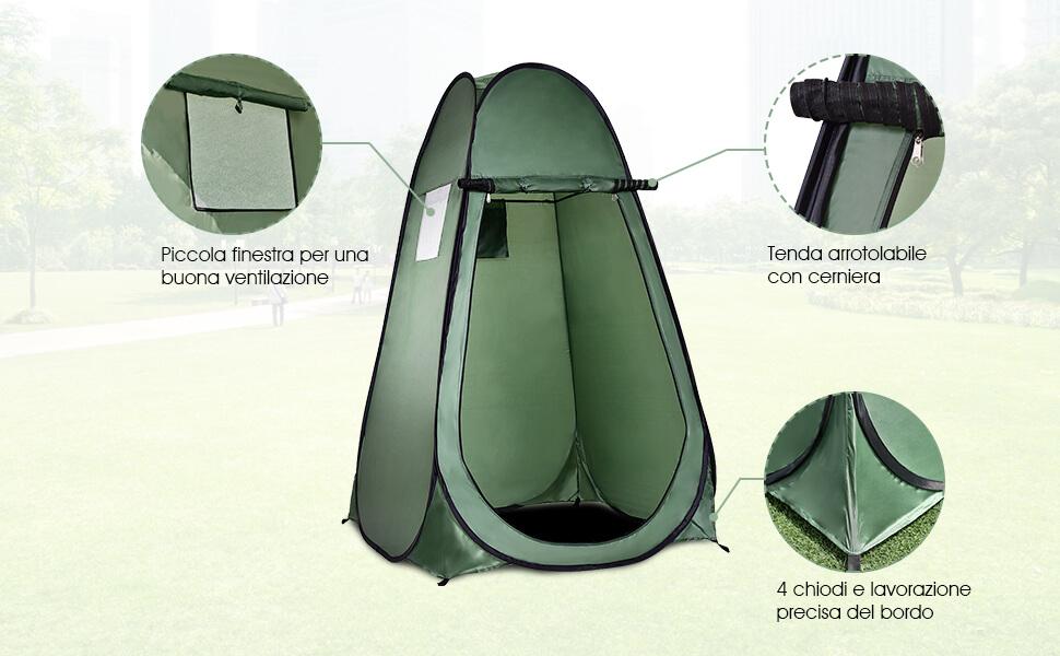 Spogliatoio Portatile Pieghevole – Tenda Per Privacy Istantanea 60x60x140 Cm – Per Spiaggia, Campeggio, Foto, Danza – Leggera 250g - 3