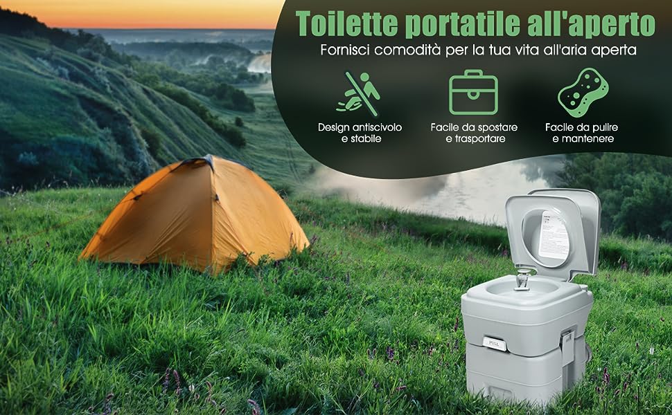 Toilette Portatile, WC per Adulti, comode da WC da Campeggio per Esterni,  vasino per Servizi igienici/Prodotti per la Pulizia : : Sport e  tempo libero