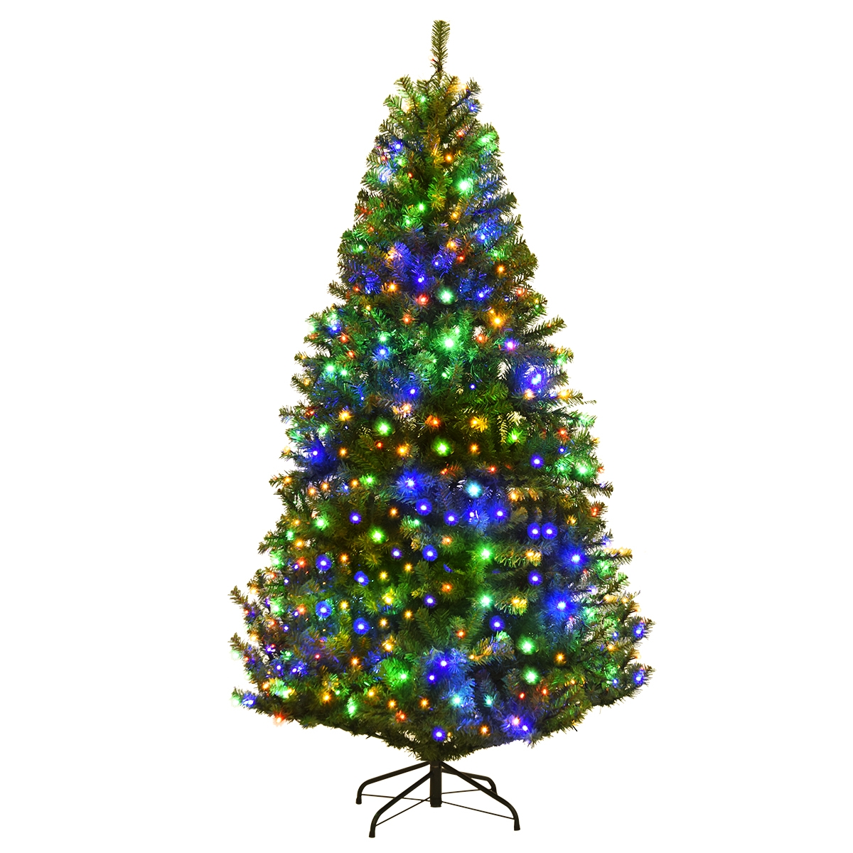 albero di Natale con 800 rami in PVC base in metallo effetto realistico e vivido per decorazioni natalizie montaggio facile Albero di Natale artificiale 180 cm materiale ignifugo 