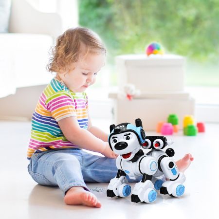 Costway Cane giocattolo interattivo per bambini multi-funzione con telecomando, Giocattolo intelligente per bambine