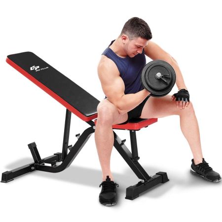 Panca fitness inclinata con appoggio schiena 6 posizioni e sedile regolabile 2 livelli da palestra