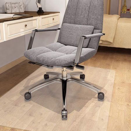 Tappeto salvapavimento ecologico PVC 120x120x0,15cm per pavimenti duri per sedie da ufficio Semitrasparente