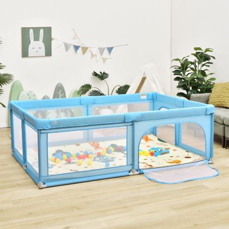 Set di recinto grande per neonati con tappetino rete traspirante, Box per bambini per interno ed esterno