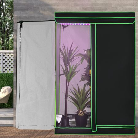 Costway Tenda idroponica atossica per piante con sfiato finestra a rete, Tenda per la crescita delle piante 120x60x180cm