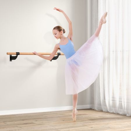 Barra per balletto singola a parete da 120 cm, Attrezzatura per balletto yoga stretching per casa palestra Nera