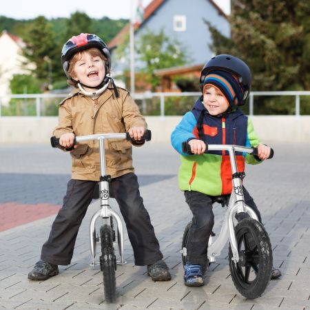 Costway Bici equilibrio di alluminio per bambini con sedile regolabili, Bici a spinta con ruote in EVA Nero e argento