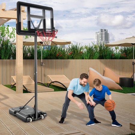 Costway Canestro da basket regolabile in altezza con tabellone da 49 pollici, Porta da basket per interni ed esterni