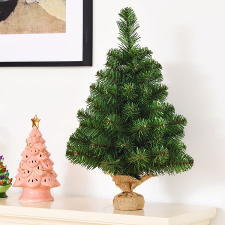 Mini albero di Natale decorazione perfetta da interno, Mini abete artificiale in PVC, 60 cm , Verde