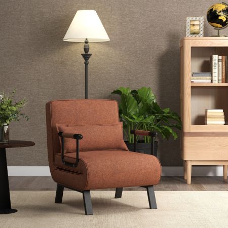 Divano letto trasformabile con schienale regolabile in 6 posizioni cuscino rimovibile, Divano chaise lounge