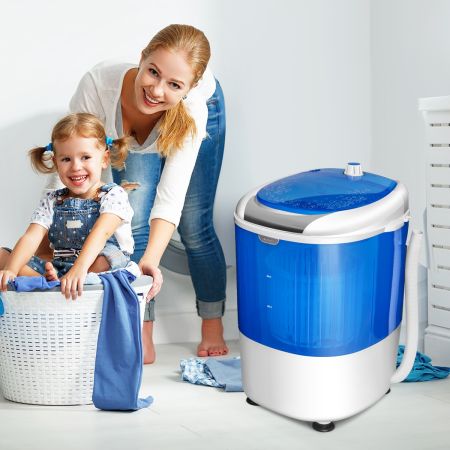 Costway Mini lavatrice con asciugatrice, Lavatrice compatta durevole e a risparmio energetico, Blu