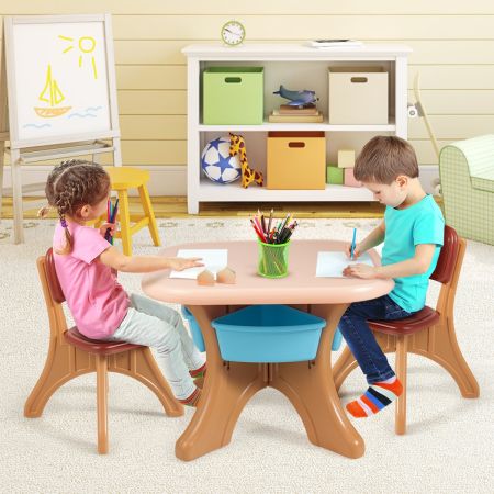 Costway Set con tavolo e sedie leggero per bambini, Mobili a misura di bambino con grande capacità di peso, Colorato