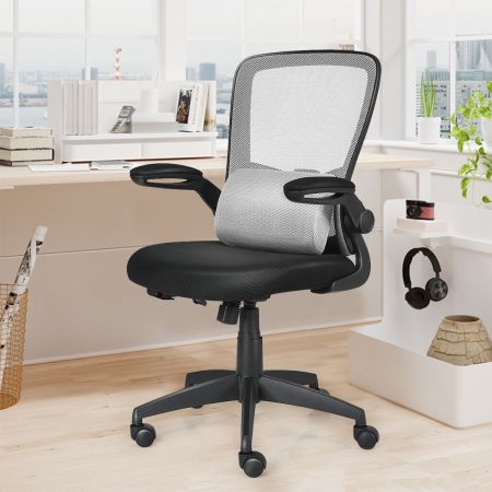 Sedia ergonomica con schienale a rete altezza regolabile, Poltrona massaggiante da ufficio girevole per computer, 61x63x98-106cm Grigio