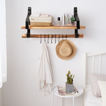 Mensola di legno montata a muro, Ripiano rustico per cucina salone camera da letto bagno