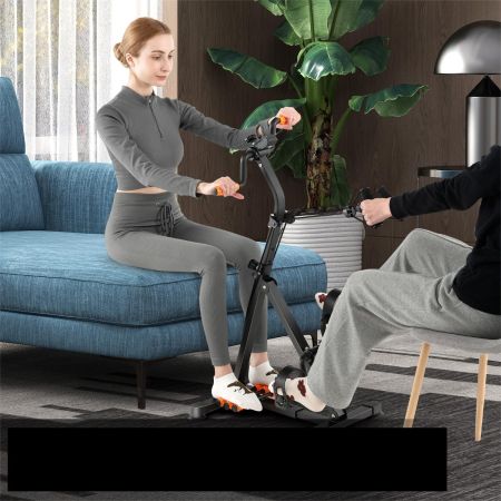 Macchina per il fitness per mani braccia gambe e ginocchia con massaggio monitor LCD, Cyclette a pedali Arancione
