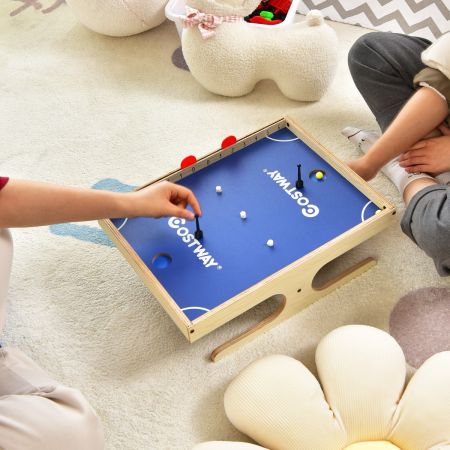 Costway Mini calciobalilla magnetico i legno per bambini e adulti, Tavolo con 2 giocatori 2 palline e 2 maniglie