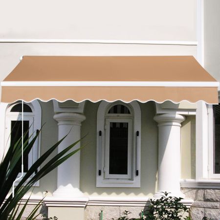 Costway Tenda da sole manuale retrattile 2x2,5m resistente ai raggi UV, tenda parasole per balcone