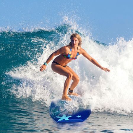 Costway Tavola da surf con cinturino per piedi Bodyboard da surf per bambini/adulti 104x52x6cm Blu scuro