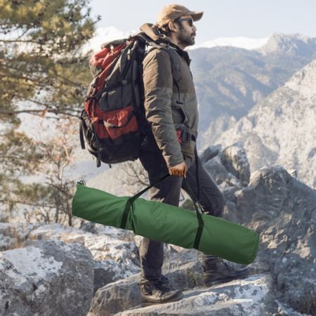 Lettino da campeggio pieghevole, Brandina con borsa di trasporto e tasca laterale, Verde