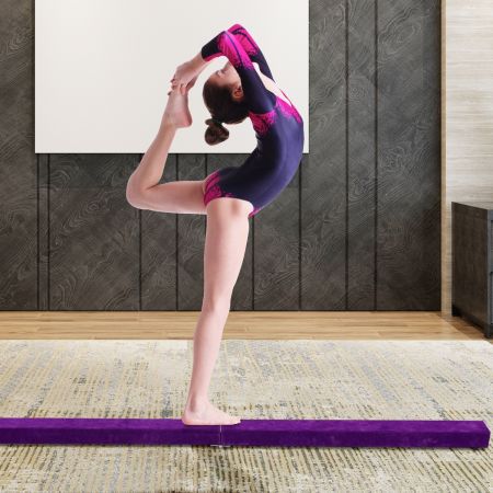 Costway Trave equilibrio da ginastica artistica pieghevole Equilibrio allenamento con tessuto flanella da 210cm da casa Viola